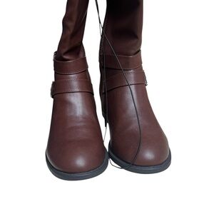 NWT Torrid Buckle Knee Boot Extra Wide Calf Brown 8WW
